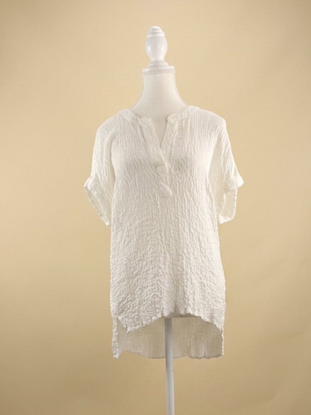 JANE + DELANCEY Crinkle Tunic Blouse – Large